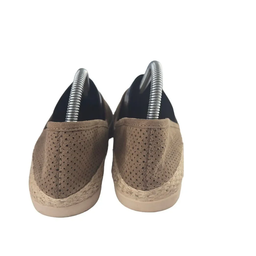 Esprit Women 9‎ Brown Perforated Jute Wrap Espadrille Slip On Flats